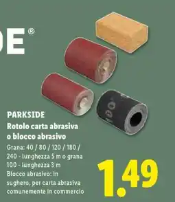 Lidl PARKSIDE Rotolo carta abrasiva o blocco abrasivo offerta