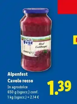 Lidl Alpenfest Cavolo rosso offerta