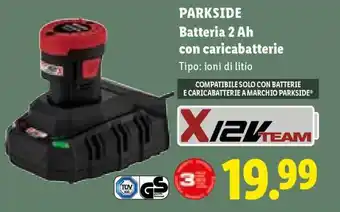 Lidl PARKSIDE Batteria 2 Ah con caricabatterie offerta