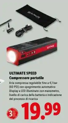 Lidl ULTIMATE SPEED Compressore portatile offerta