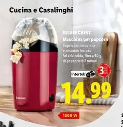 Lidl Silvercrest Macchina per popcorn offerta