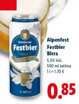 Lidl Alpenfest Festbier Birra offerta
