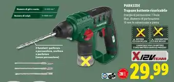 Lidl PARKSIDE Trapano battente ricaricabile offerta