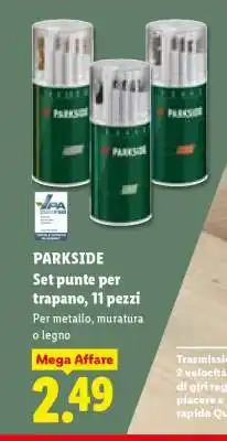 Lidl PARKSIDE Set punte per trapano, 11 pezzi offerta