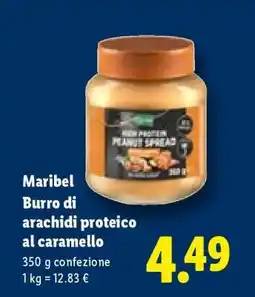 Lidl Maribel Burro di arachidi proteico al caramello offerta