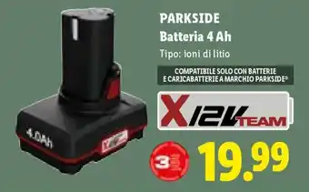 Lidl PARKSIDE Batteria 4 Ah offerta