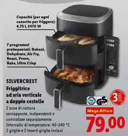 Lidl SILVERCREST Friggitrice ad aria verticale a doppio cestello offerta