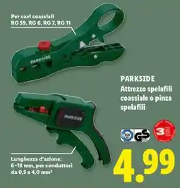 Lidl PARKSIDE Attrezzo spelafili coassiale o pinza spelafili offerta