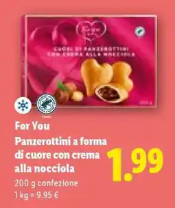 Lidl For You Panzerottini a forma di cuore con crema alla nocciola offerta
