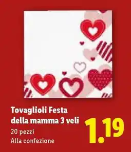 Lidl Tovaglioli Festa della mamma 3 veli offerta