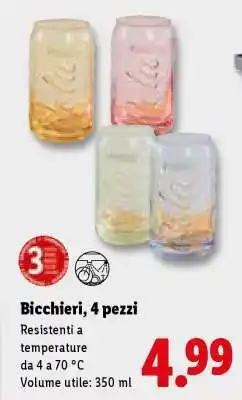 Lidl Bicchieri, 4 pezzi offerta