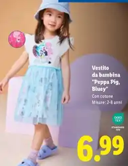 Lidl Vestito da bambina Peppa Pig, Bluey offerta