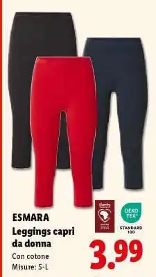Lidl ESMARA Leggings capri da donna offerta