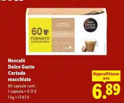 Lidl Nescafé Dolce Gusto Cortado macchiato offerta