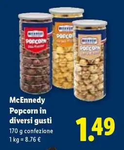 Lidl McEnnedy Popcorn in diversi gusti offerta