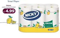 Acqua & Sapone NICKY limone carta cucina 6 rotoli offerta