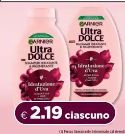 Acqua & Sapone Garnier Ultra Dolce Shampoo/Balsamo Idratante & Rigenerante offerta