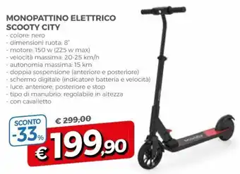 A&O Monopattino Elettrico Scooty City offerta