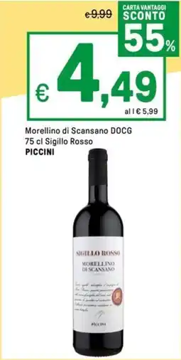 Iper La Grande Morellino di Scansano DOCG Sigillo Rosso PICCINI offerta