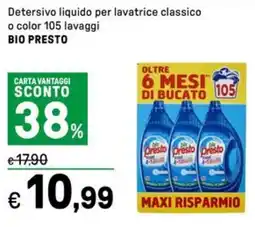 Iper La Grande Detersivo liquido per lavatrice classico o color BIO PRESTO offerta