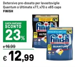 Iper La Grande Detersivo pre-dosato per lavastoviglie Quantum o Ultimate x77, x70 o x65 caps FINISH offerta