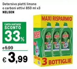 Iper La Grande Detersivo piatti limone o carboni attivi NELSEN offerta