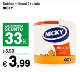 Iper La Grande Bobina milleusi 1 rotolo NICKY offerta