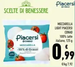Conad Mozzarella light PIACERSI CONAD offerta