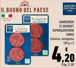 Conad Hamburger x2 gourmet SAPORI&DINTORNI CONAD offerta