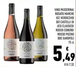 Conad Vino passerina/ rosato marche igt, verdicchio dei castelli di jesi classico/ rosso conero/ rosso piceno doc garofoli offerta