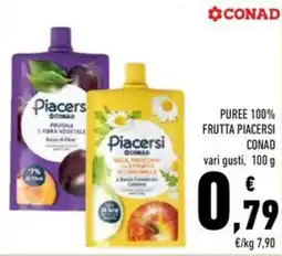 Conad Puree 100% frutta PIACERSI CONAD offerta