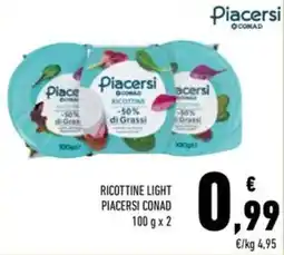 Conad Ricottine light PIACERSI CONAD offerta