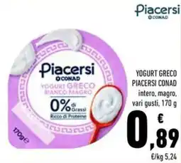 Conad Yogurt greco PIACERSI CONAD offerta
