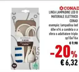 Conad Linea lampadine led o materiale elettrico CONAD offerta