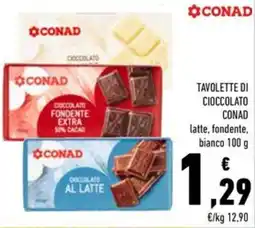 Conad Tavolette di cioccolato CONAD offerta