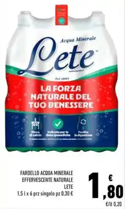 Conad Fardello acqua minerale effervescente naturale LETE offerta
