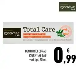 Conad Dentifrici CONAD ESSENTIAE LAB offerta