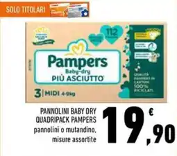 Conad Pannolini baby dry quadripack PAMPERS offerta