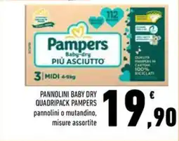 Conad Pannolini baby dry quadripack pampers pannolini o mutandino offerta