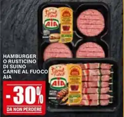 Il Gigante Hamburger o rusticino di suino carne al fuoco AIA offerta
