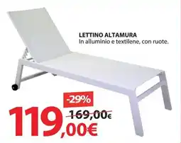 Kreo Brico e Casa Lettino altamura in alluminio e textilene, con ruote offerta