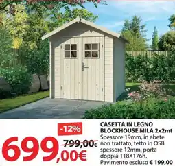 Kreo Brico e Casa Casetta in legno blockhouse mila offerta