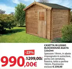 Kreo Brico e Casa Casetta in legno blockhouse agata offerta