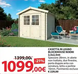 Kreo Brico e Casa Casetta in legno blockhouse noemi offerta