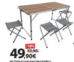 Kreo Brico e Casa Set tavolo a valigia con 4 sgabelli offerta