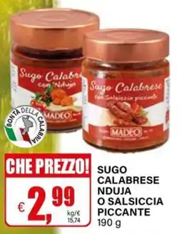 Il Gigante Sugo calabrese nduja o salsiccia piccante offerta
