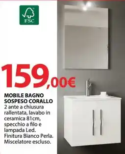 Kreo Brico e Casa Mobile bagno sospeso corallo offerta
