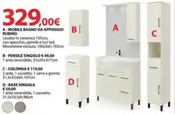 Kreo Brico e Casa A-mobile bagno da appoggio rubino offerta