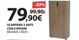Kreo Brico e Casa Scarpiera 2 ante con 6 ripiani offerta