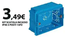 Kreo Brico e Casa Kit scatola incasso IP40 3 posti offerta